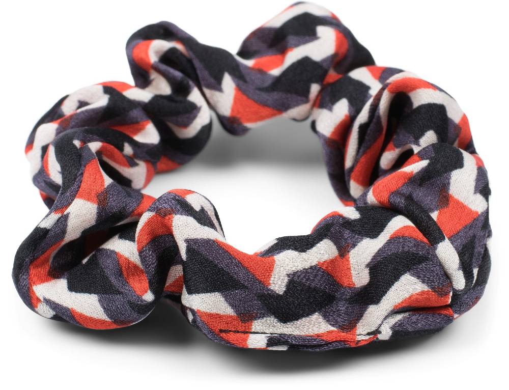Stylebreaker Scrunchie Haargummi Retro Muster mit Schleife Flash Sale
