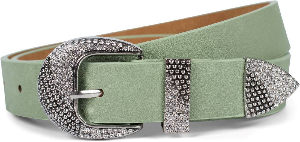 Stylebreaker Gürtel unifarben mit halbrunder Schnalle und Strass Osterangebot