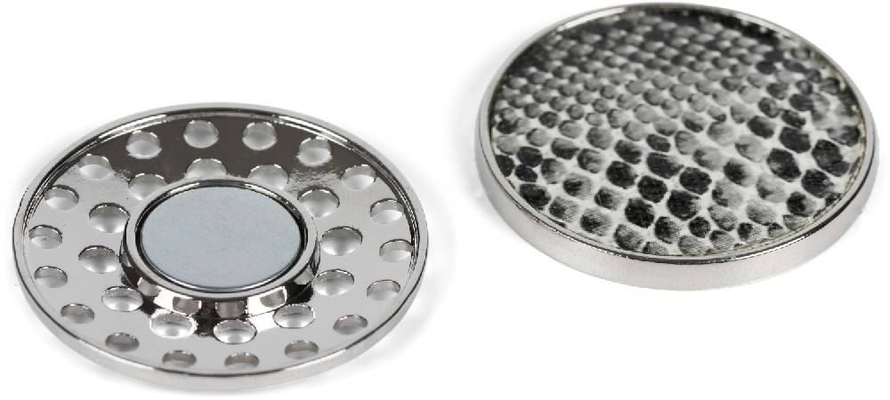 Stylebreaker Runde Magnet Brosche mit Schlangen Muster Lagerräumung