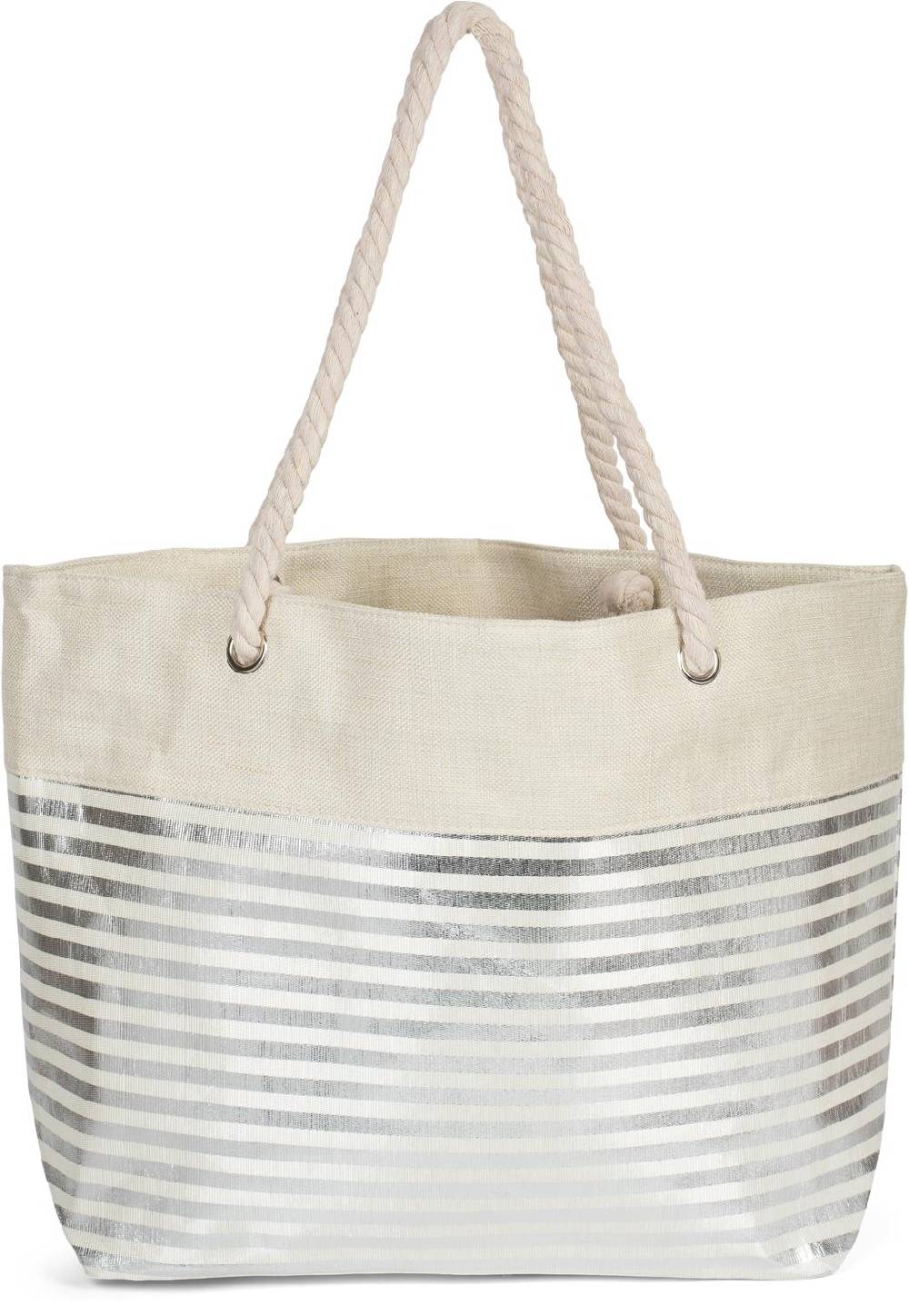 Stylebreaker Strandtasche mit metallic Streifen Exklusive Angebote