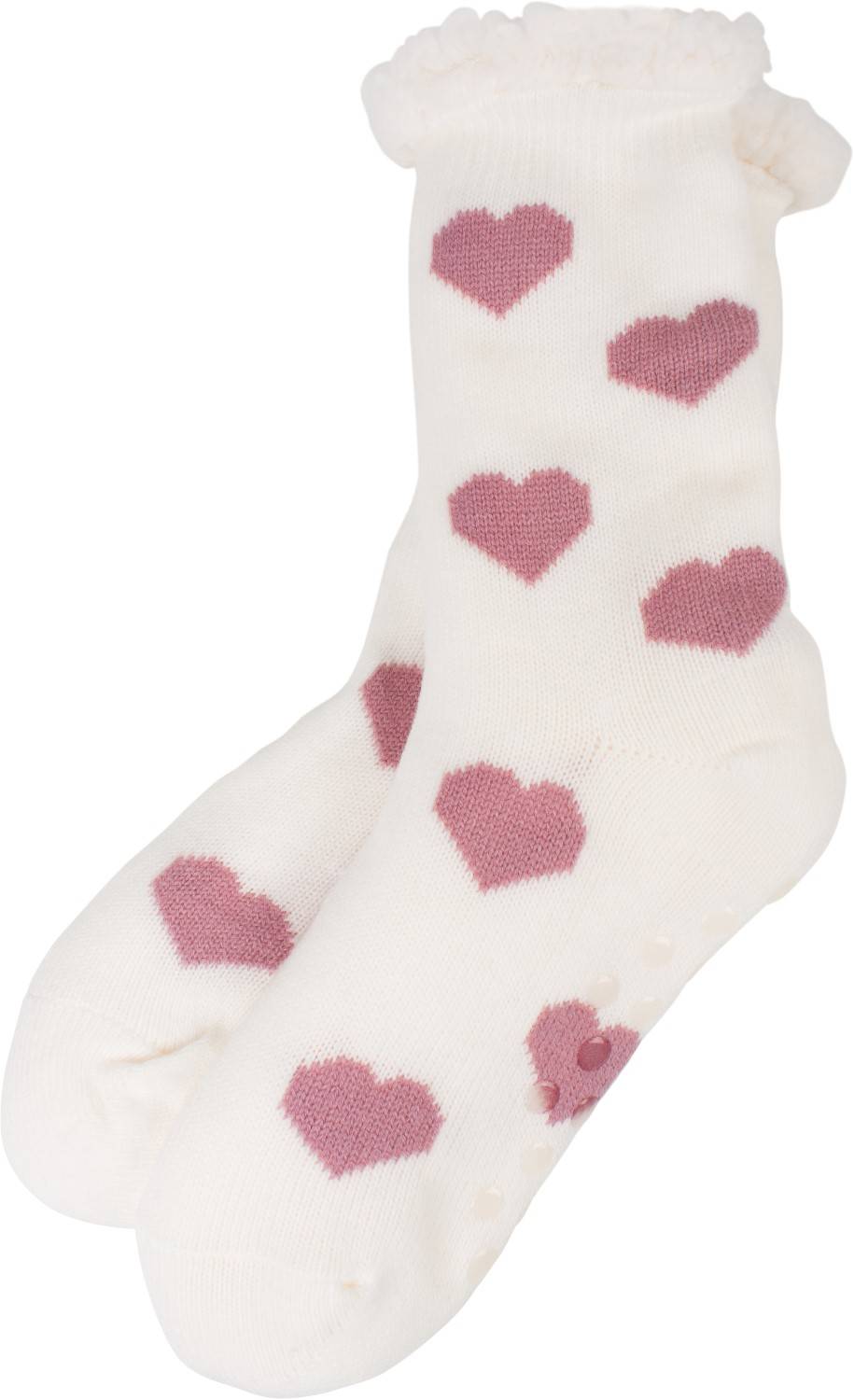 Stylebreaker ABS Kuschelsocken mit Herzchen Muster Riesige Ersparnisse