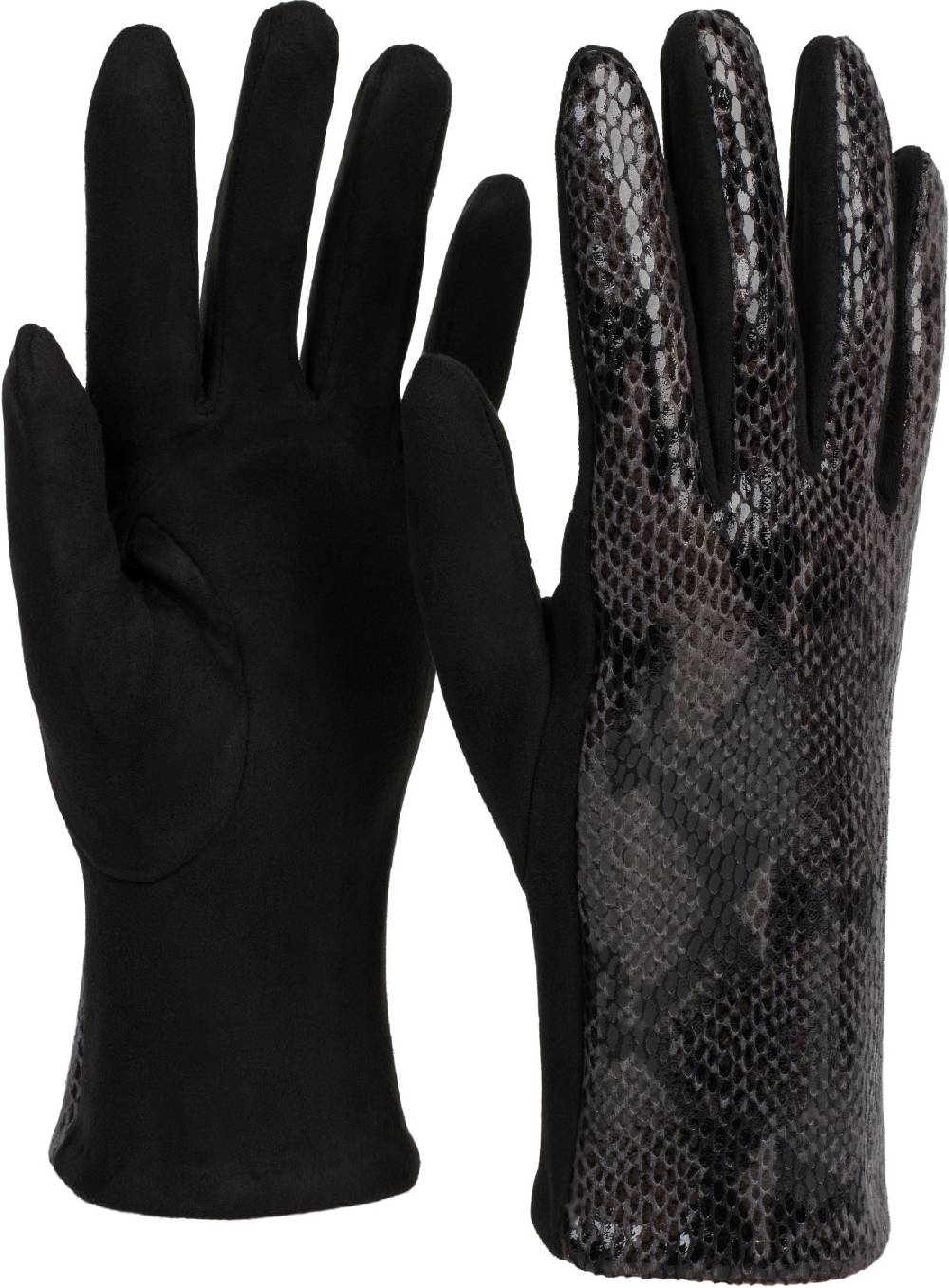 Stylebreaker Stoff Handschuhe in Schlangenleder Optik VIP-Rabatte