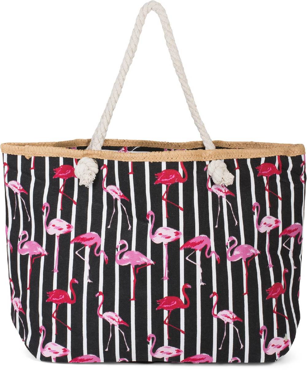 Stylebreaker Strandtasche mit Streifen und Flamingos Rabatte dieses Monats