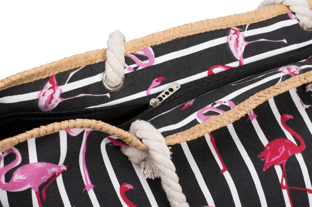 Stylebreaker Strandtasche mit Streifen und Flamingos Rabatte dieses Monats