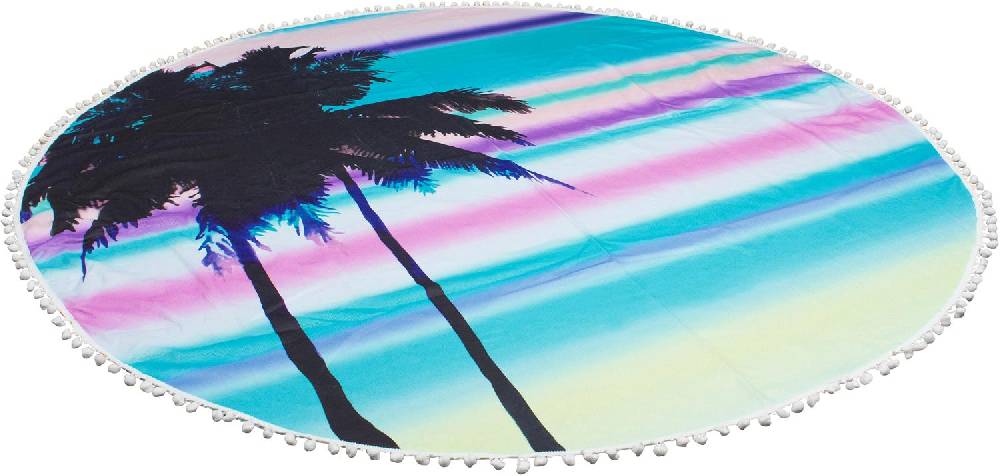 Stylebreaker Rundes Strandtuch mit Palmen und Sonnenuntergang Outlet