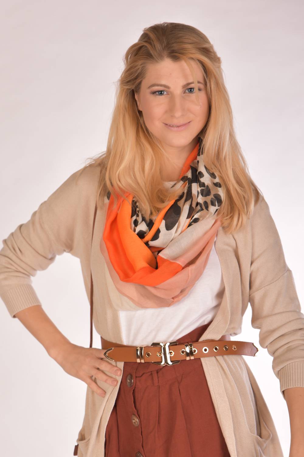 Stylebreaker Colour Blocking Loop Schal mit Leoparden Muster Angebote