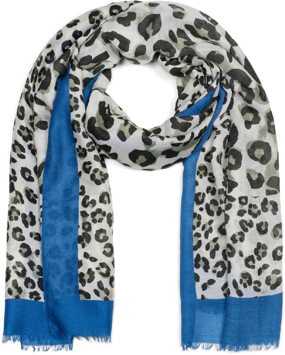 Stylebreaker Schal mit Leoparden Print und farbigem Streifen