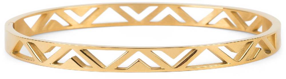 Stylebreaker Edelstahl Armreif mit Dreieck Muster Limitierter Zeitrabatt