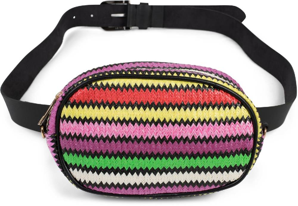 Stylebreaker Bauchtasche mit buntem Zick-Zack Muster, Gürteltasche