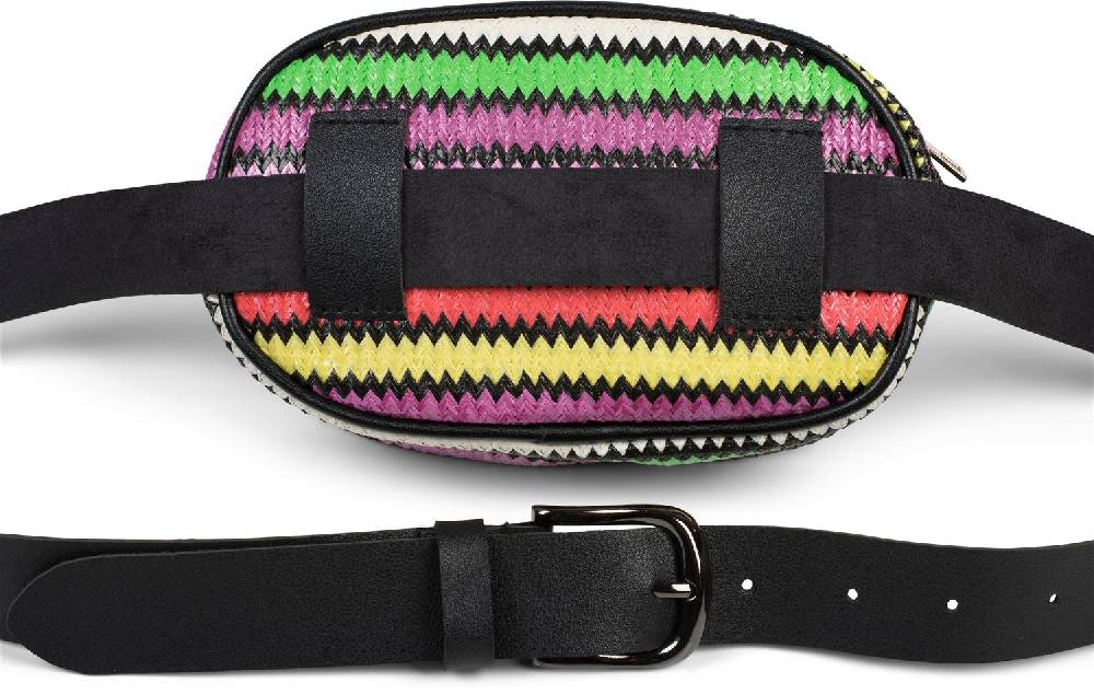 Stylebreaker Bauchtasche mit buntem Zick-Zack Muster, Gürteltasche Sonderangebot