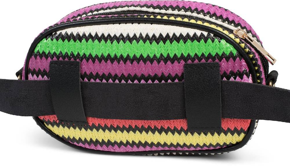 Stylebreaker Bauchtasche mit buntem Zick-Zack Muster, Gürteltasche Sonderangebot