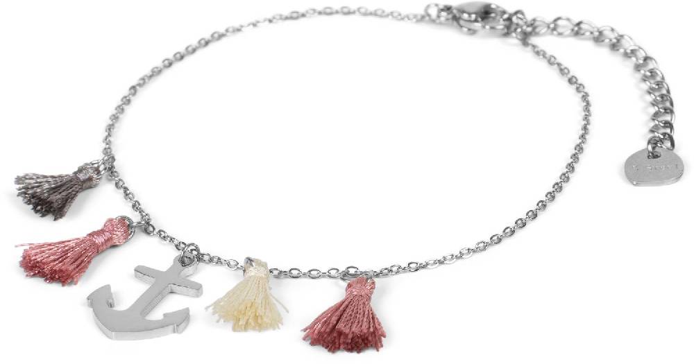 Stylebreaker Edelstahl Armkette mit Anker Charm und Quasten Günstig kaufen