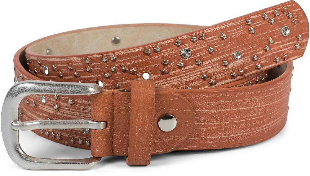 Stylebreaker Nietengürtel mit Sternchen Nieten und Strass Großer Ausverkauf