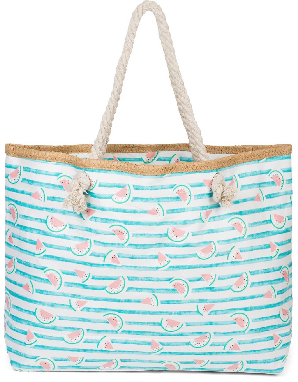 Stylebreaker Strandtasche mit Streifen und Melone Print Cyber Monday