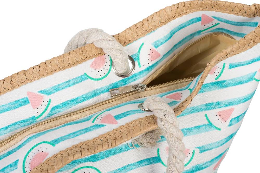 Stylebreaker Strandtasche mit Streifen und Melone Print Cyber Monday