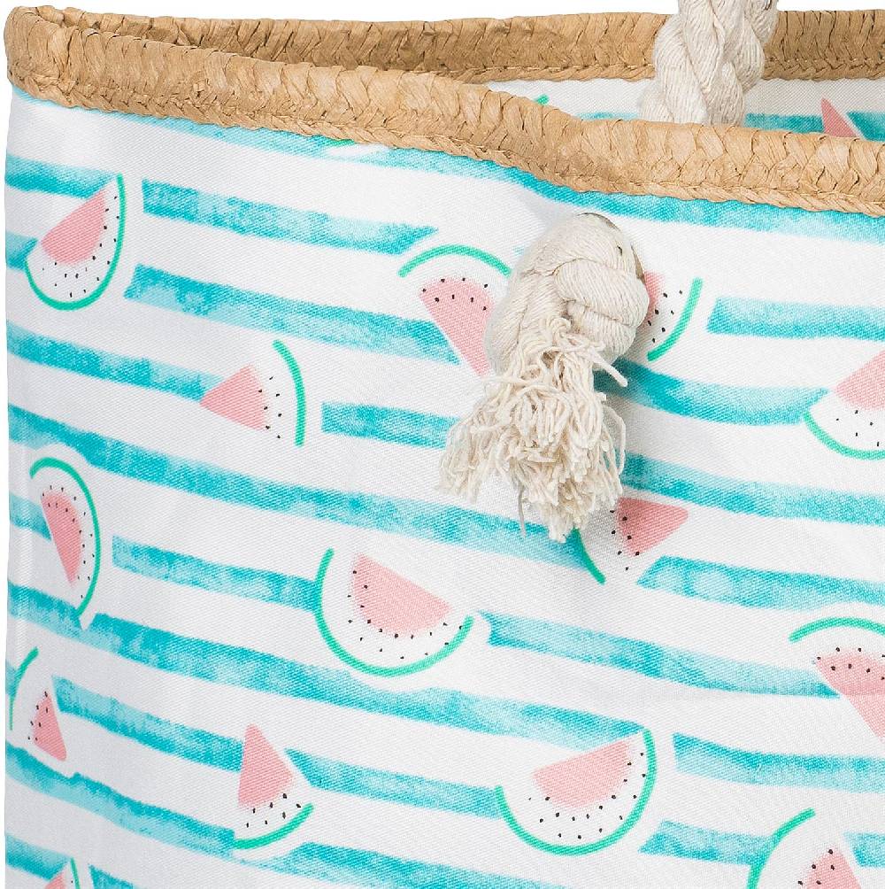 Stylebreaker Strandtasche mit Streifen und Melone Print Cyber Monday