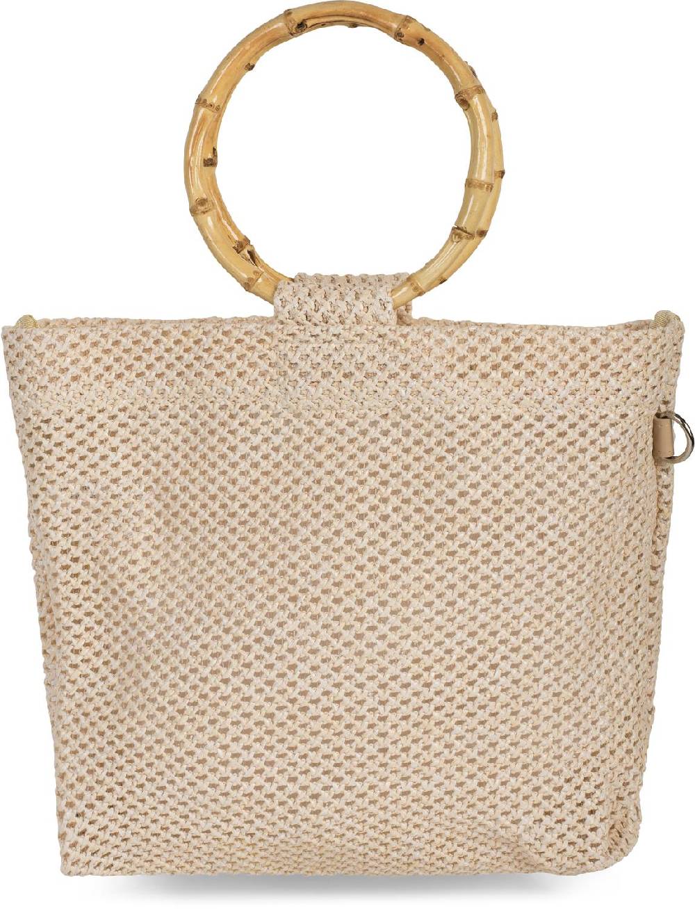 Stylebreaker Henkeltasche mit Bambus Henkel in Häkel Optik Weihnachtsangebot