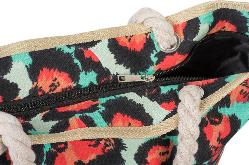 Stylebreaker Strandtasche mit buntem Leoparden Muster Valentinstagsangebot