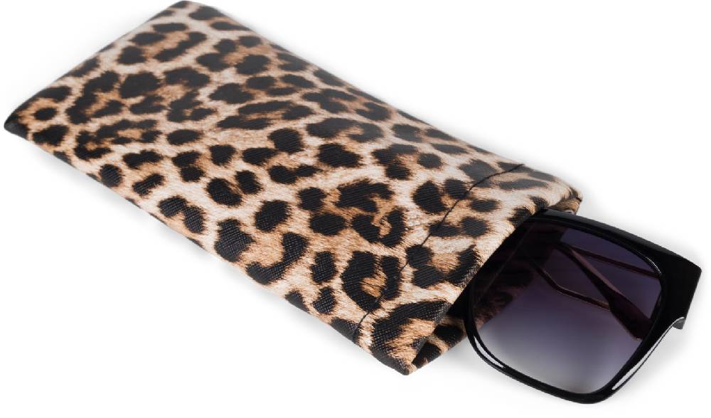 Stylebreaker Brillenetui mit Leoparden Muster und Putztuch Heißer Verkauf
