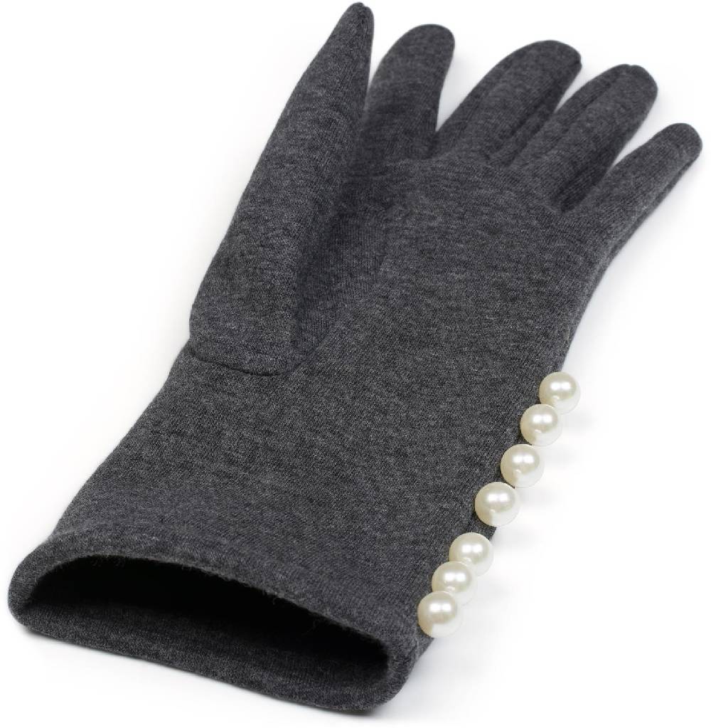 Stylebreaker Stoff Handschuhe mit Perlen Kauf eins, bekomm eins gratis
