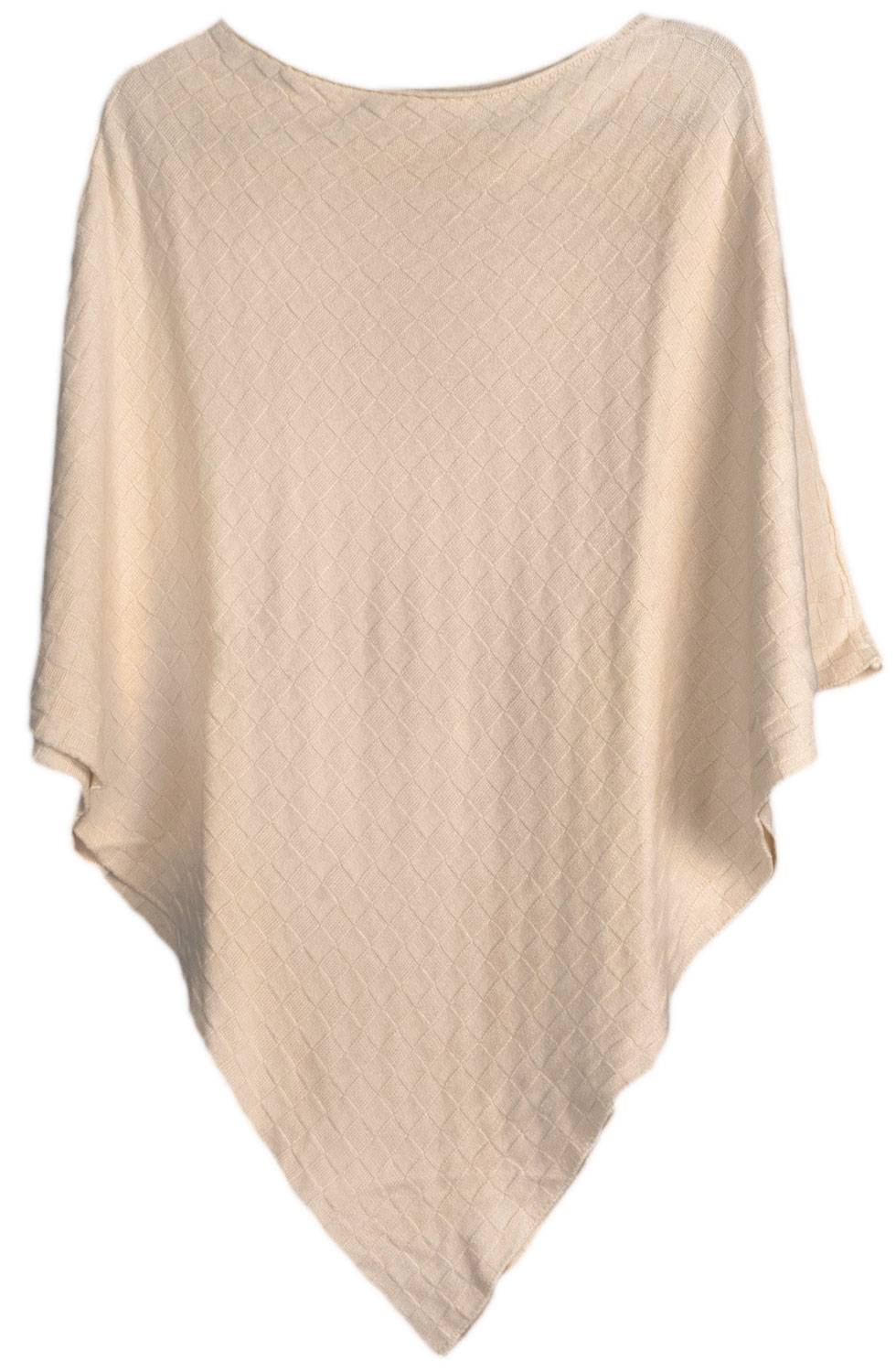 Stylebreaker Feinstrick Poncho mit Karo Schachbrett Struktur