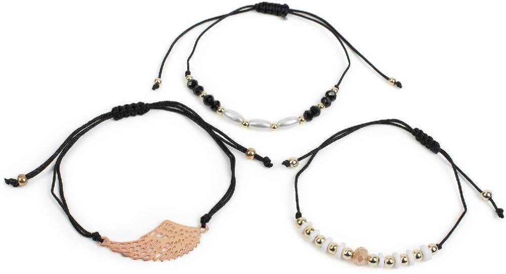 Stylebreaker Slider Armband 3er Set mit Flügel und Perlen Letzte 2 Tage