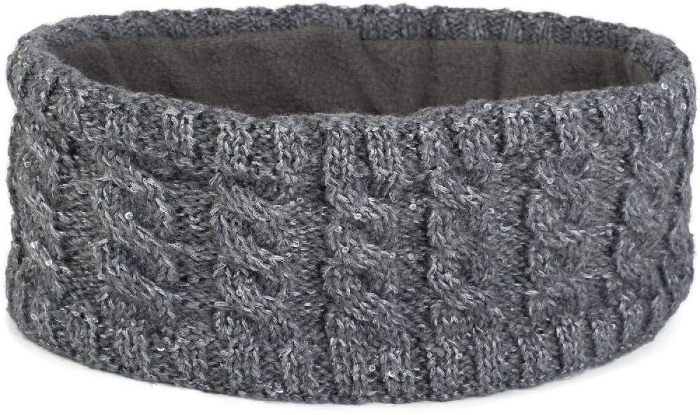 Stylebreaker Strick Stirnband Zopfmuster Pailletten