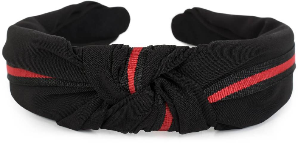 Stylebreaker Haarreif mit Band in Rot-Schwarz Super Rabatt