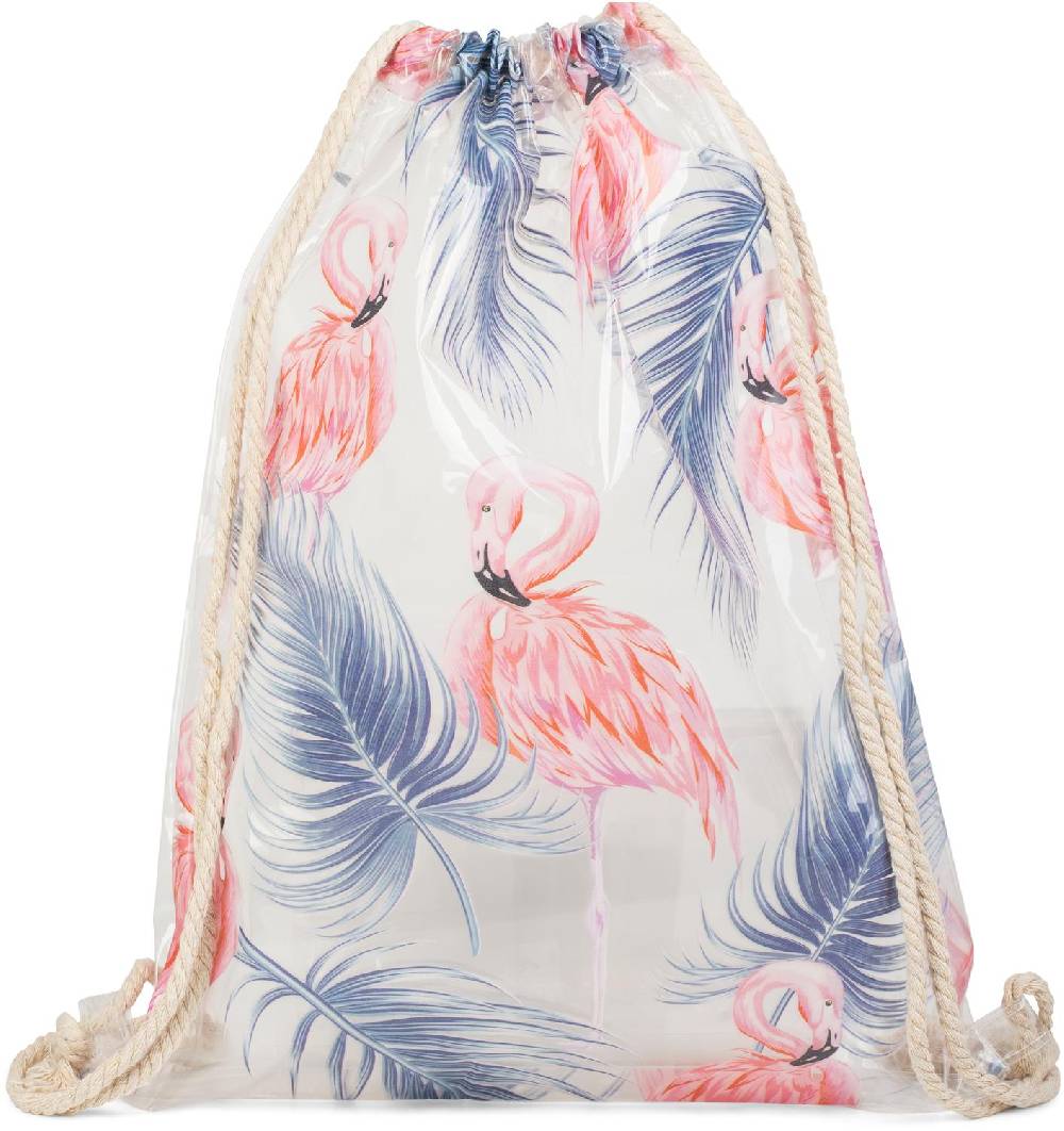 Stylebreaker Transparenter Turnbeutel mit Flamingo und Palmen Black Friday Preise
