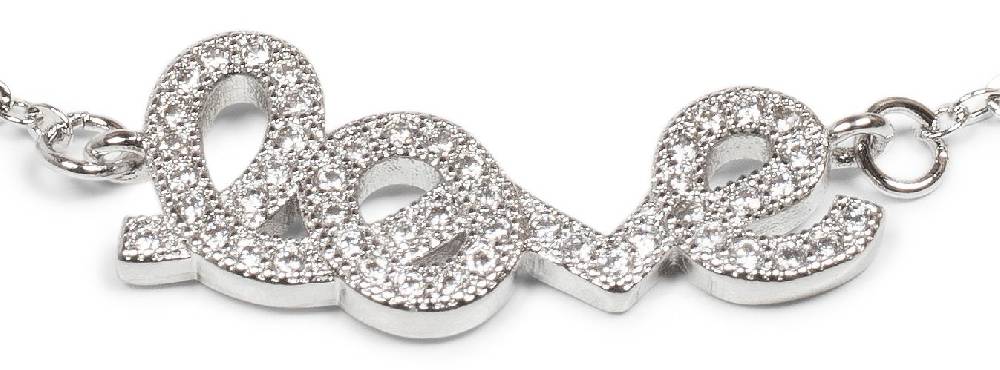 Stylebreaker Armkette mit Strass Element 'love' zollfrei