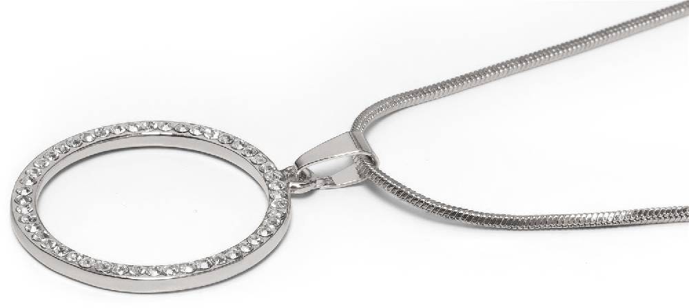 Stylebreaker Halskette mit rundem Strass Anhänger 50% Rabatt für begrenzte Zeit
