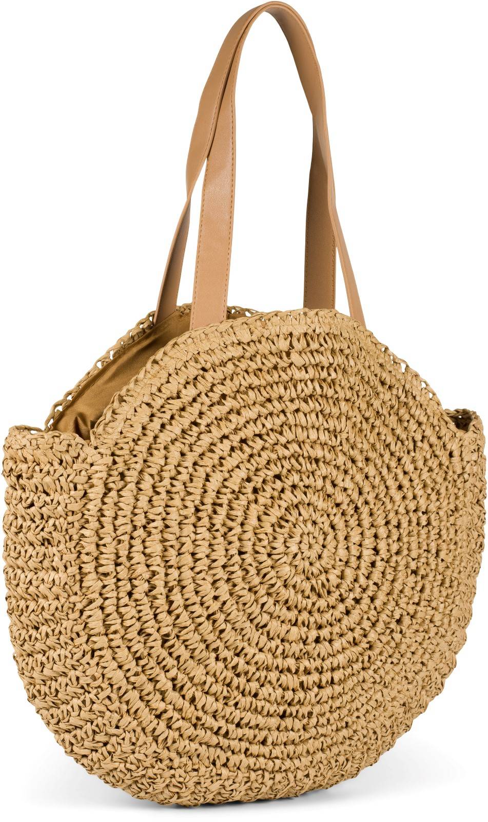 Stylebreaker Runde Flecht Schultertasche - Basttasche Fabrikverkauf