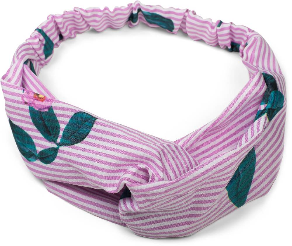 Stylebreaker Streifen Haarband mit Twist Knoten und Blumen