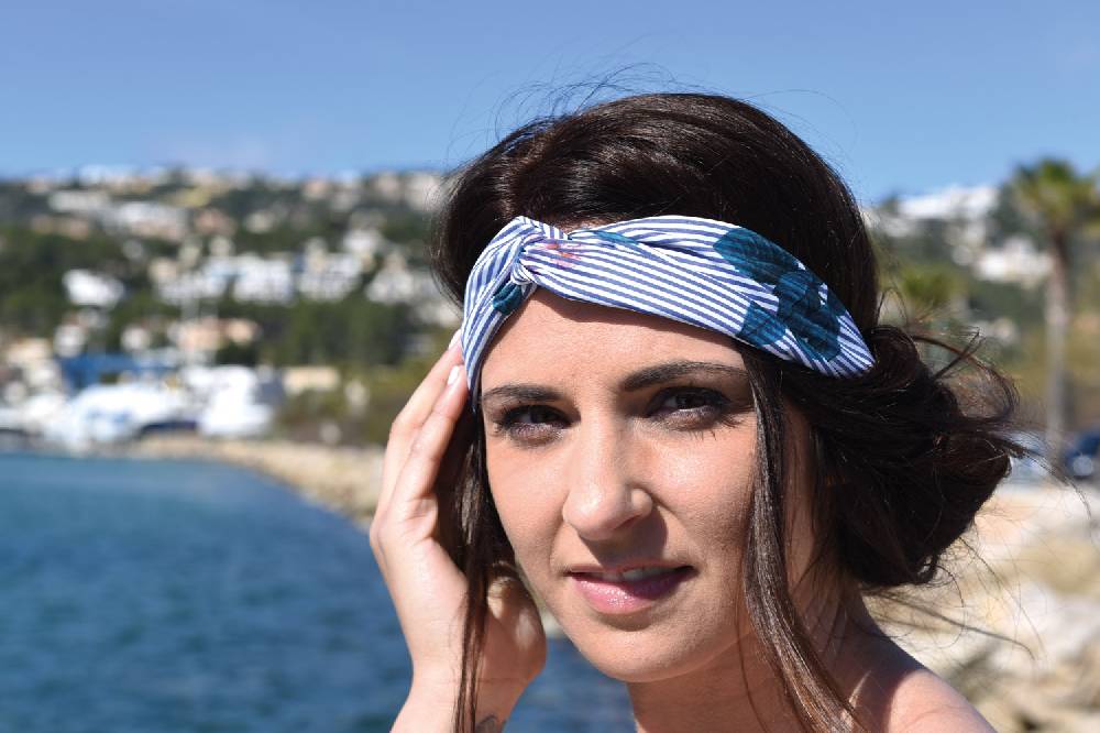 Stylebreaker Streifen Haarband mit Twist Knoten und Blumen Saisonschlussverkauf