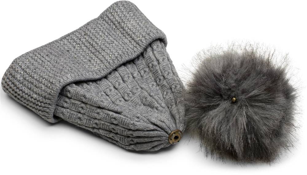 Stylebreaker Feinstrick Bommelmütze mit Strass Heißer Verkauf