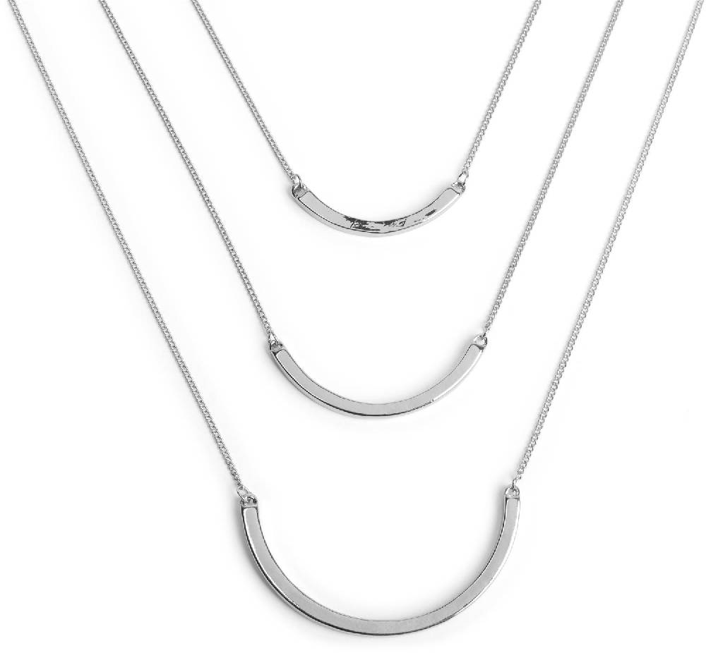 Stylebreaker Layerhalskette mit gebogenen Schmuckelementen Online Outlet