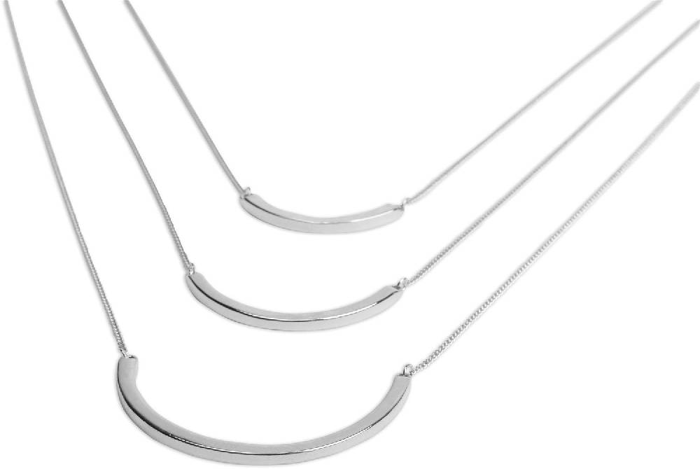 Stylebreaker Layerhalskette mit gebogenen Schmuckelementen Online Outlet