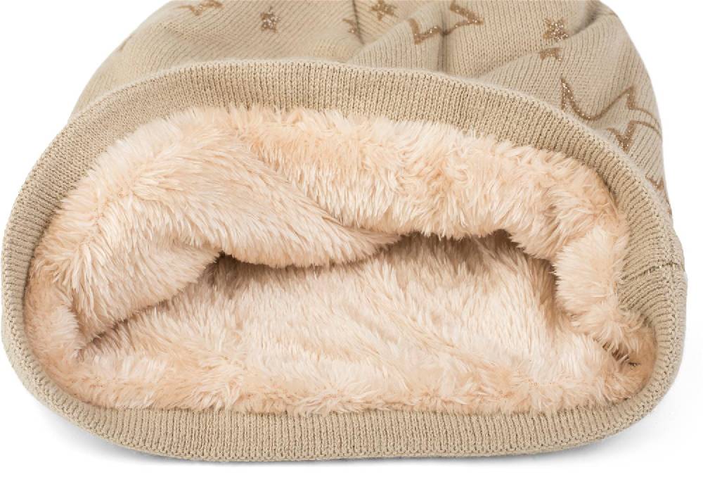 Stylebreaker Feinstrick Beanie mit Glitzer Stern Print Neuheiten