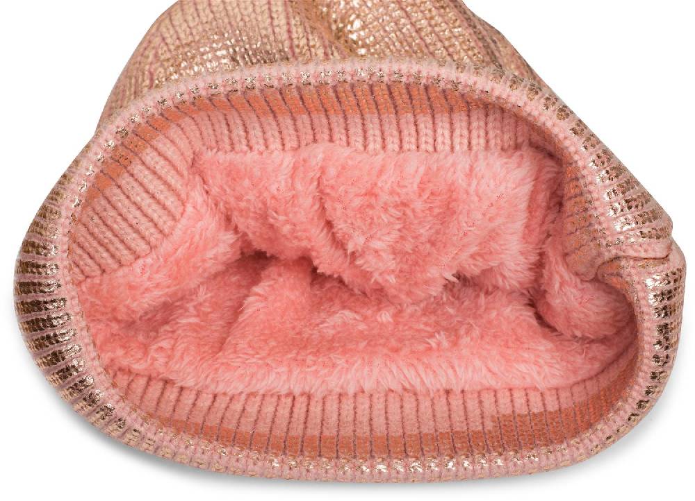 Stylebreaker Metallic Winter Strick Bommelmütze Kauf eins, bekomm eins gratis