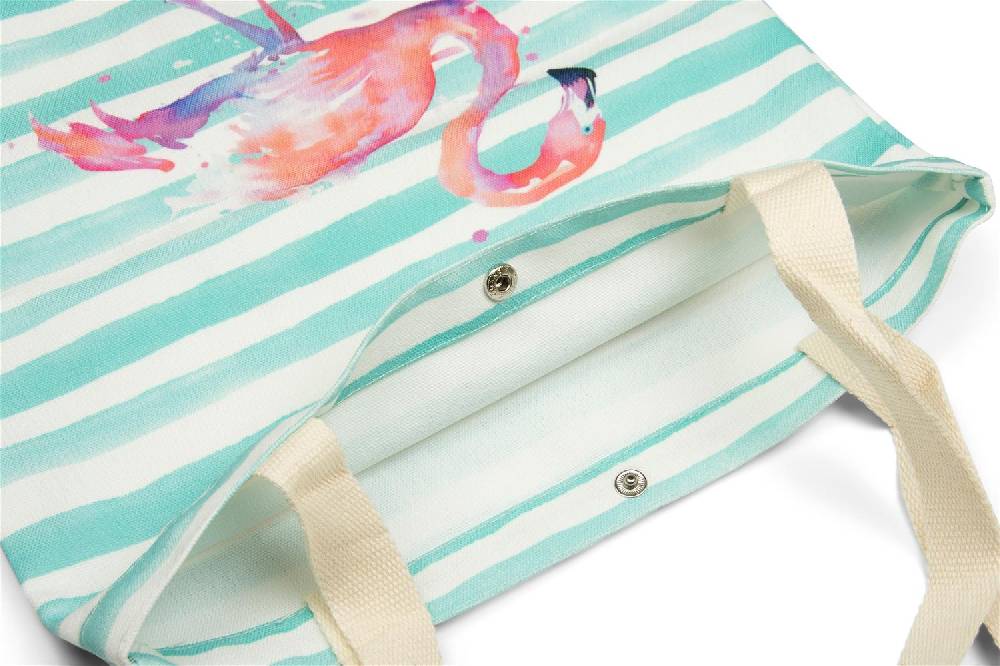 Stylebreaker Einkaufstasche mit Streifen und Flamingo JETZT KAUFEN