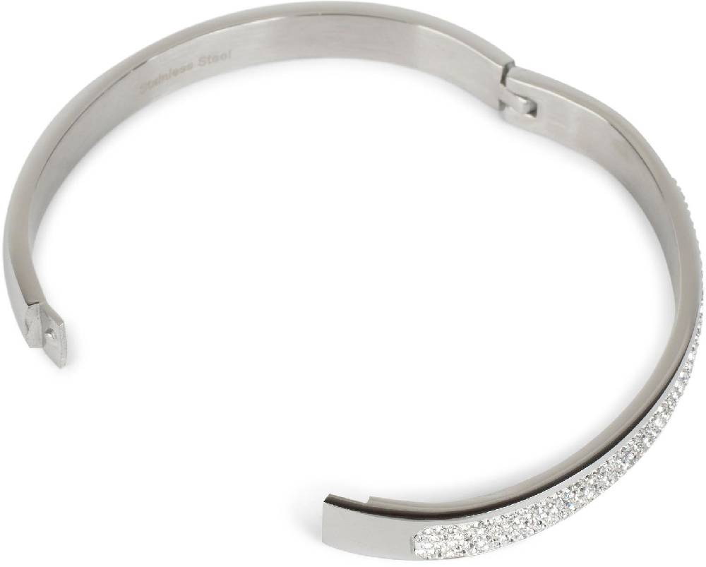 Stylebreaker Edelstahl Armreif mit Strass Riesige Rabatte