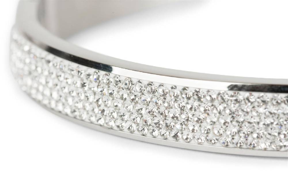 Stylebreaker Edelstahl Armreif mit Strass Riesige Rabatte