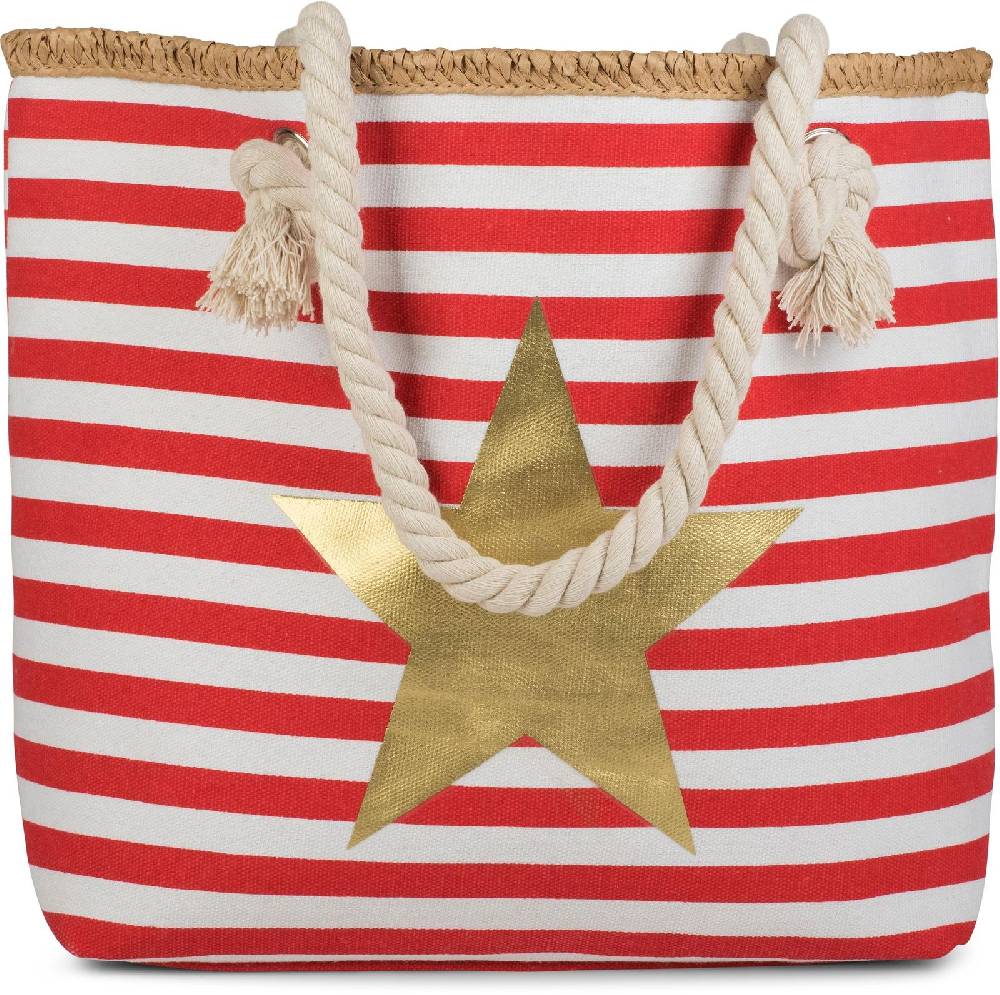 Stylebreaker Strandtasche mit breiten Streifen und Stern 50% Rabatt mit kostenlosem Versand