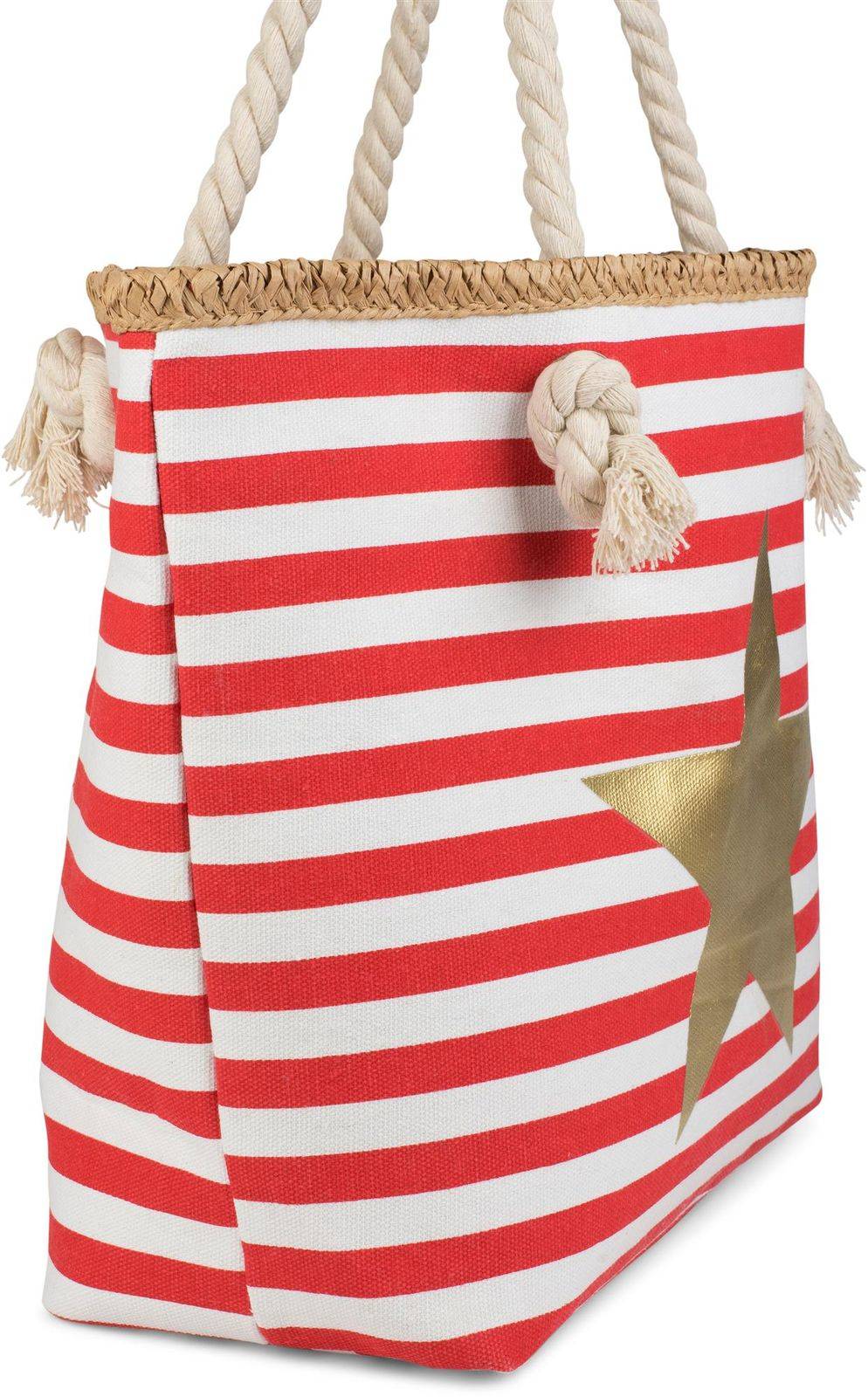 Stylebreaker Strandtasche mit breiten Streifen und Stern 50% Rabatt mit kostenlosem Versand