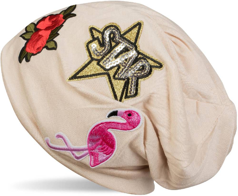 Stylebreaker Beanie mit vielen Patches