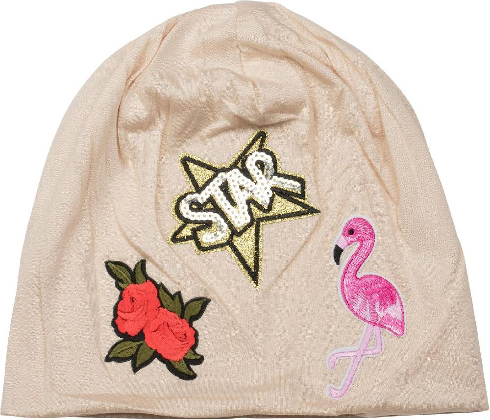 Stylebreaker Beanie mit vielen Patches Kostenloser Versand international