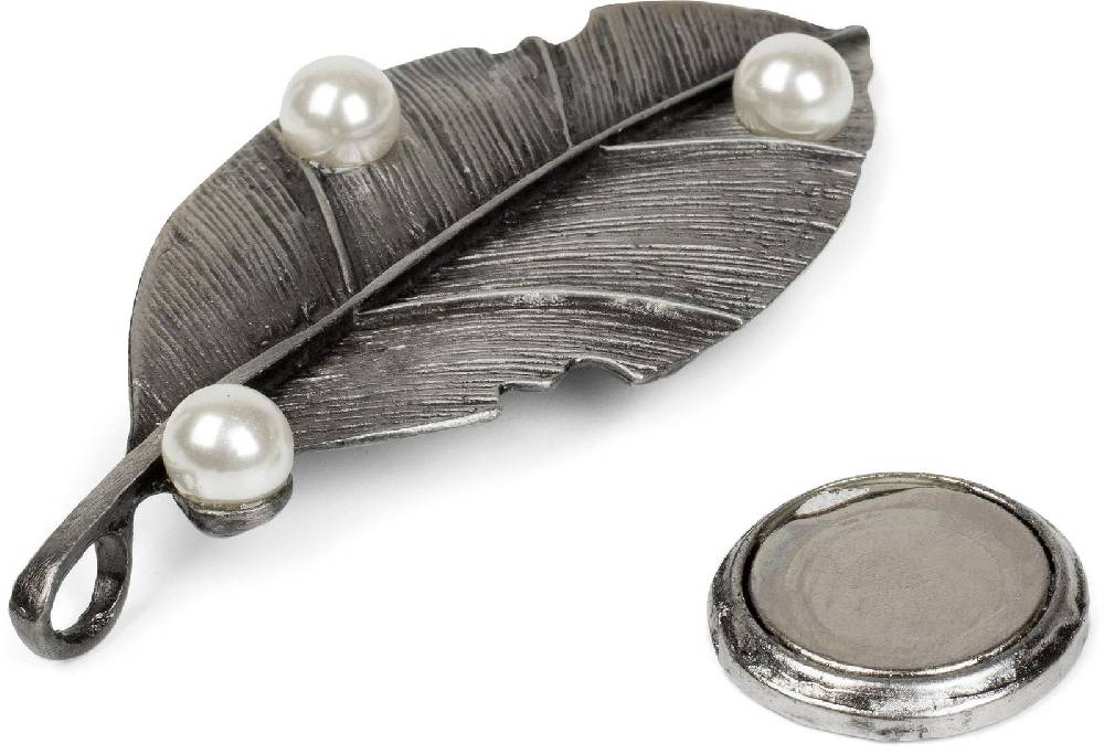 Stylebreaker Blatt Magnet Brosche mit Perle Flash Sale