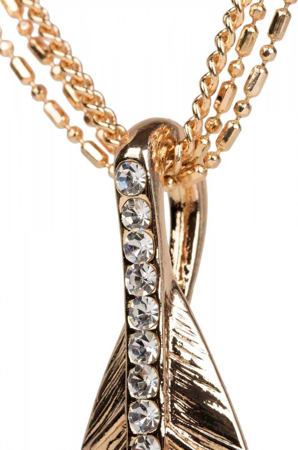 Stylebreaker Halskette mit Blatt Anhänger und Strass Saisonale Angebote