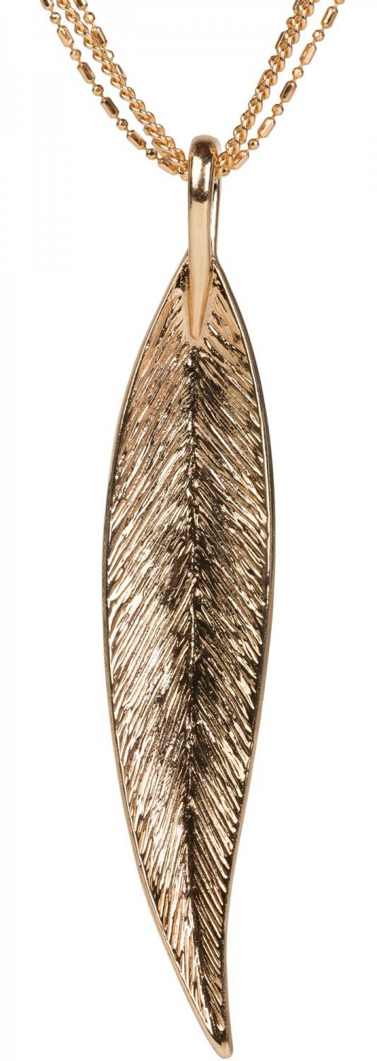 Stylebreaker Halskette mit Blatt Anhänger und Strass Saisonale Angebote