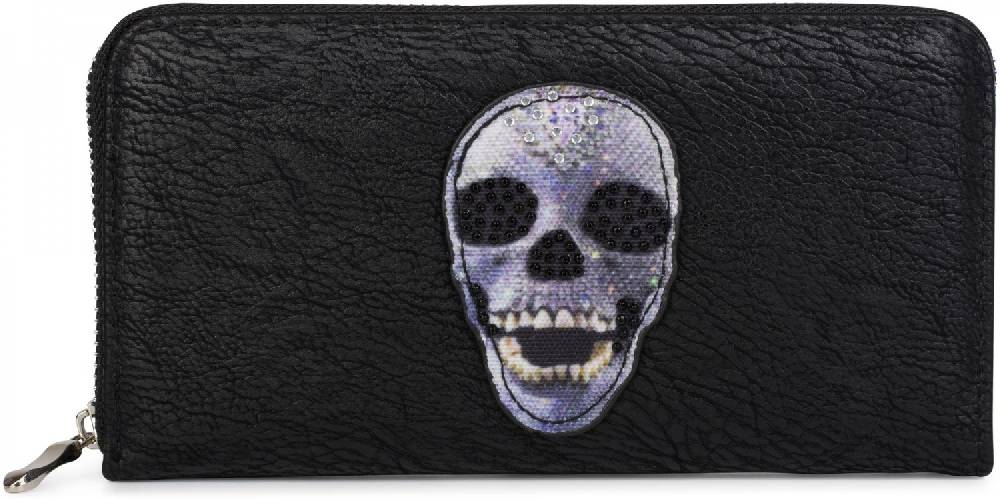 Stylebreaker Geldbörse mit Strass Totenkopf